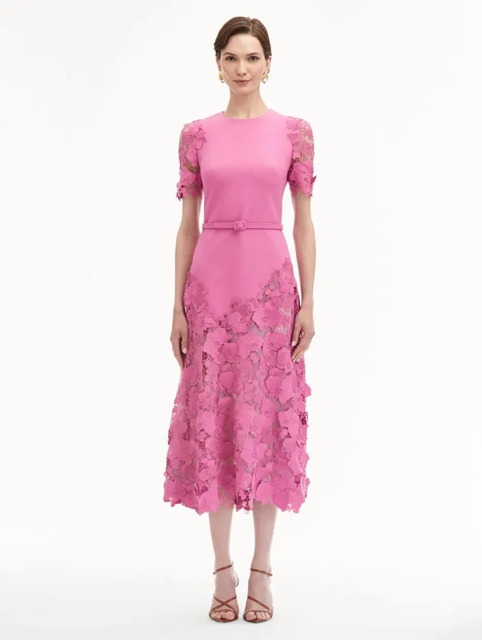 Women Orchid Guipure Lace Inset Dress Rosehip Oscar De La Renta Dresses Women Orchid Guipure Lace Inset Dress Rosehip Oscar De La Renta Dresses