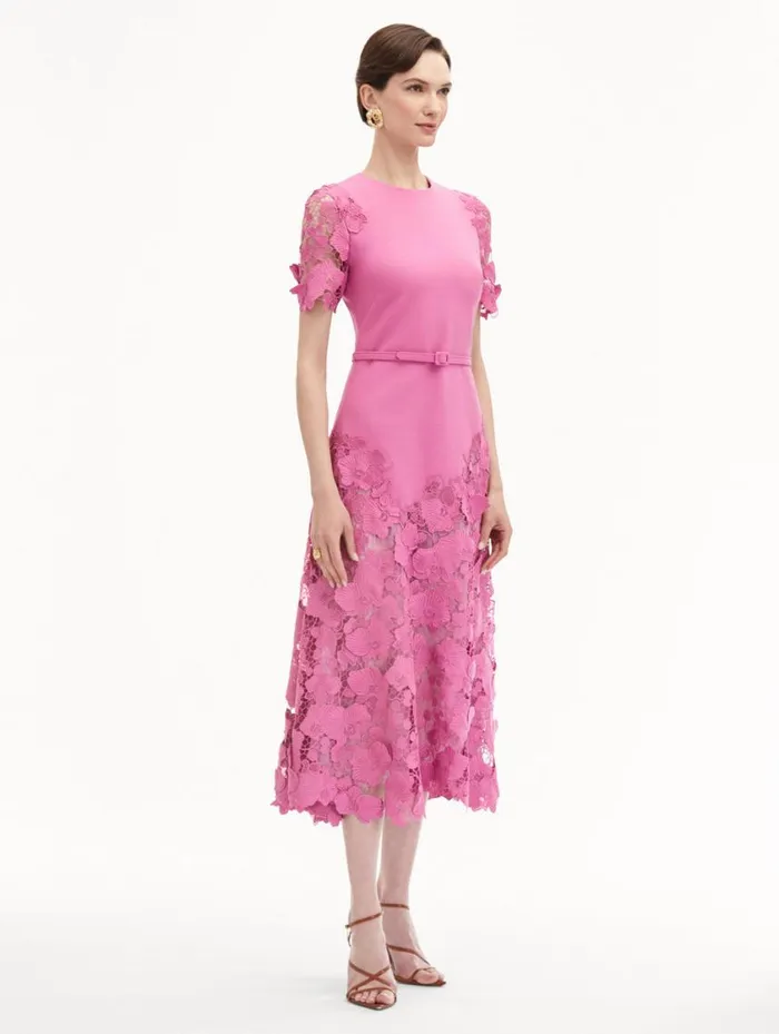Women Orchid Guipure Lace Inset Dress Rosehip Oscar De La Renta Dresses Women Orchid Guipure Lace Inset Dress Rosehip Oscar De La Renta Dresses