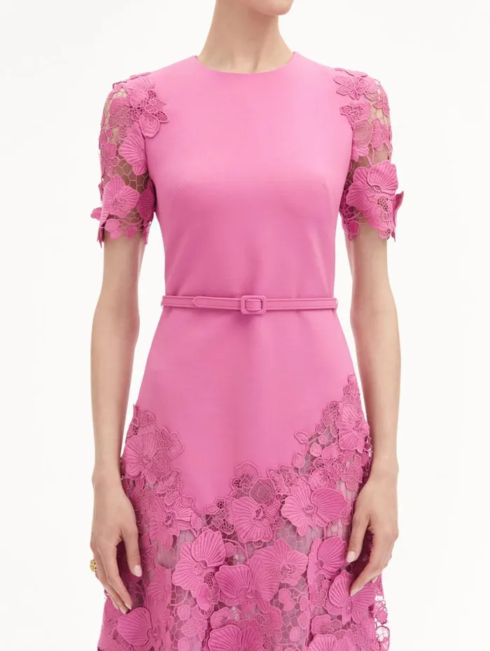 Women Orchid Guipure Lace Inset Dress Rosehip Oscar De La Renta Dresses Women Orchid Guipure Lace Inset Dress Rosehip Oscar De La Renta Dresses