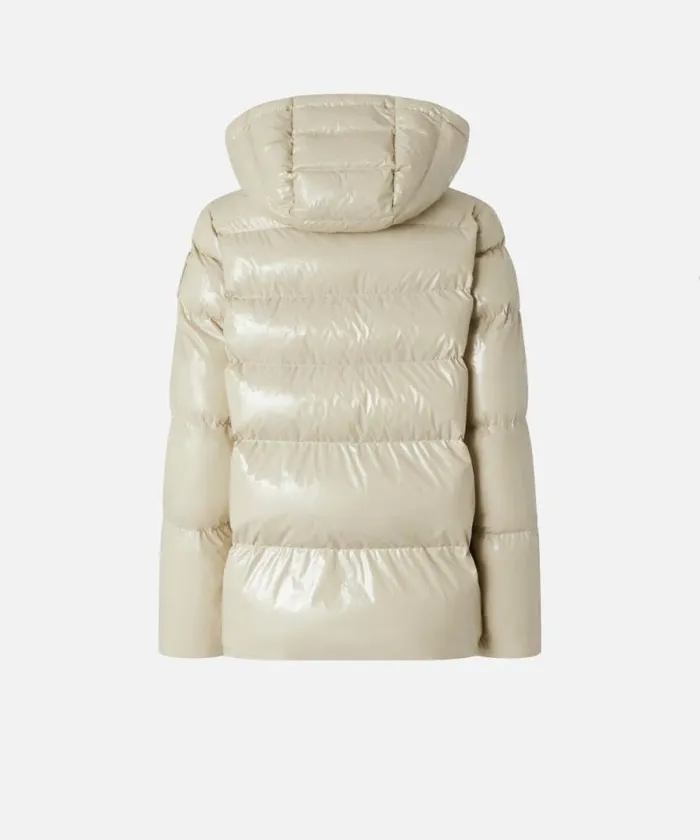 Women Outerwear Pinko Crystal Nylon Pea Jacket Beige Women Outerwear Pinko Crystal Nylon Pea Jacket Beige