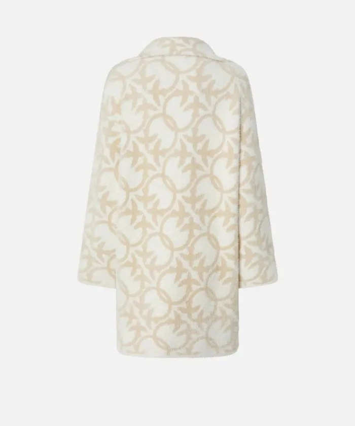 Women Outerwear Pinko Short Faux Fur Coat With Logo Creambeige Women Outerwear Pinko Short Faux Fur Coat With Logo Creambeige