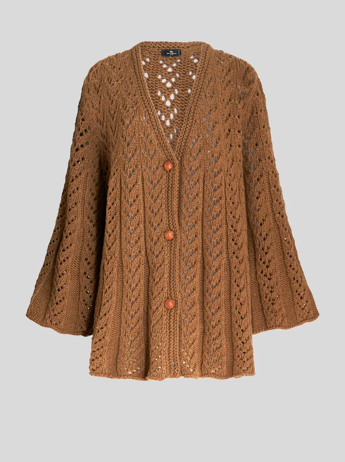 Women Oversize Wool Cardigan Etro Knitwear