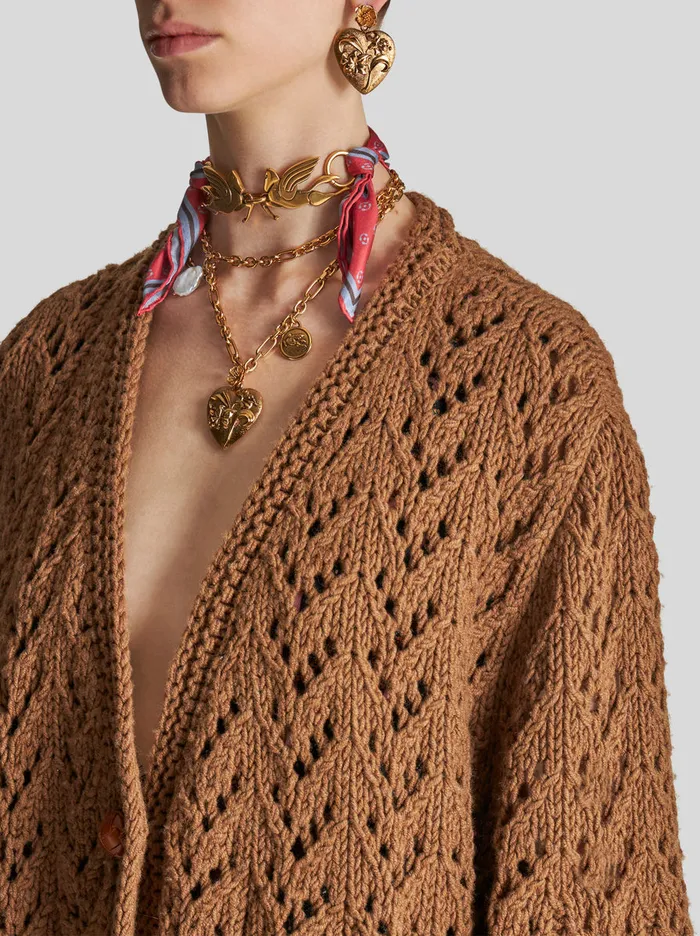 Women Oversize Wool Cardigan Etro Knitwear