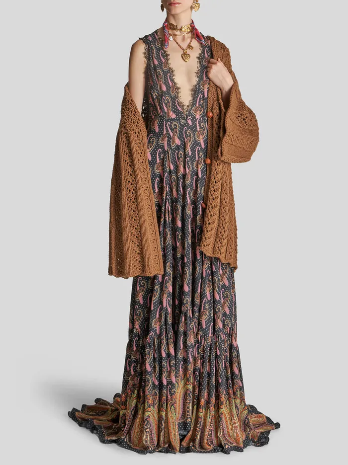 Women Oversize Wool Cardigan Etro Knitwear