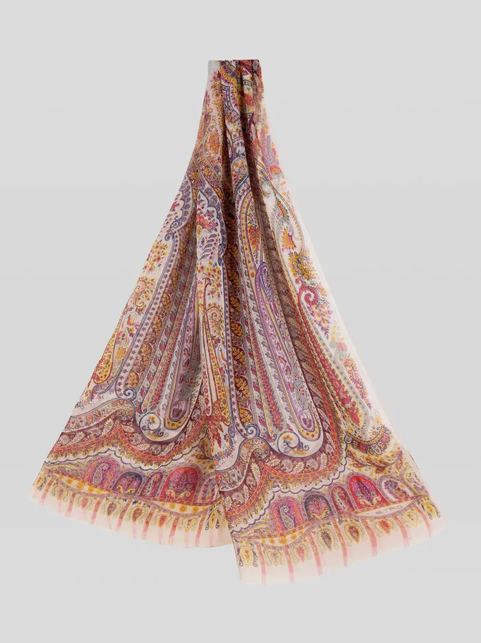 Women Paisley Print Chiffon Scarf Etro Scarves And Silk