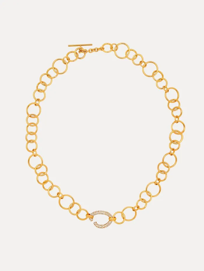 Women Pav O ChainLink Necklace Gold Oscar De La Renta Necklaces