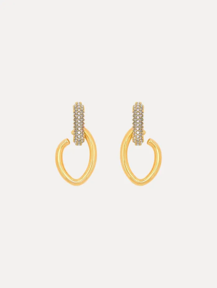 Women Pav O Drop Earrings Crystal Oscar De La Renta Earrings