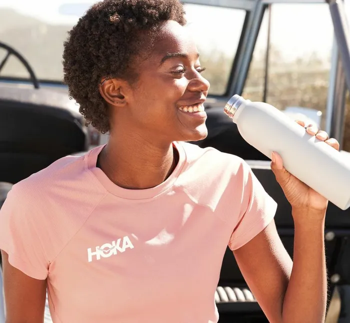 Women Performance Short Sleeve Rosette HOKA ONE ONE Tops