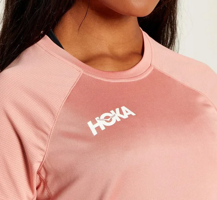 Women Performance Short Sleeve Rosette HOKA ONE ONE Tops