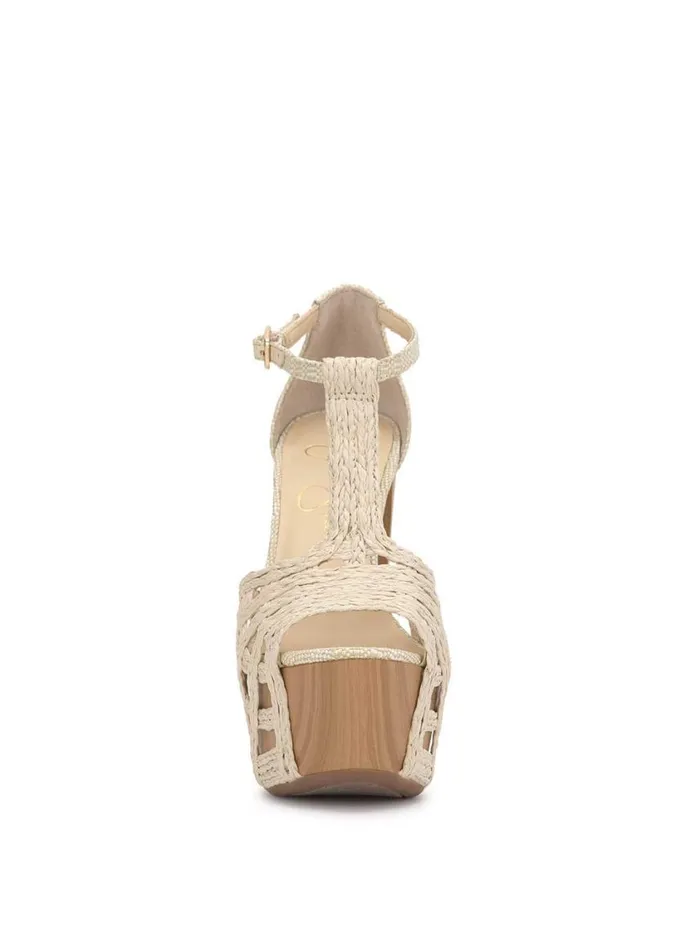 Women Platforms Jessica Simpson Delei TStrap Platform Sandal In White