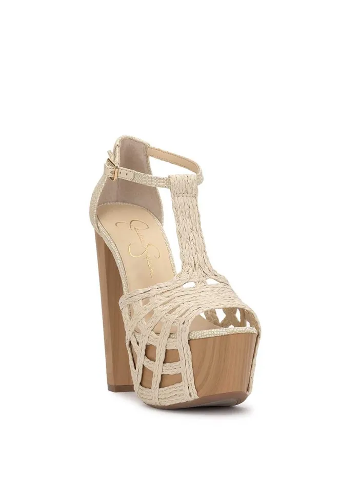 Women Platforms Jessica Simpson Delei TStrap Platform Sandal In White