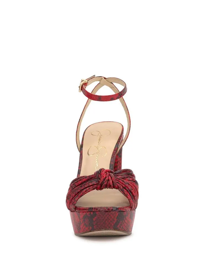 Women Platforms Jessica Simpson Immie Platform Sandal In Red Snake