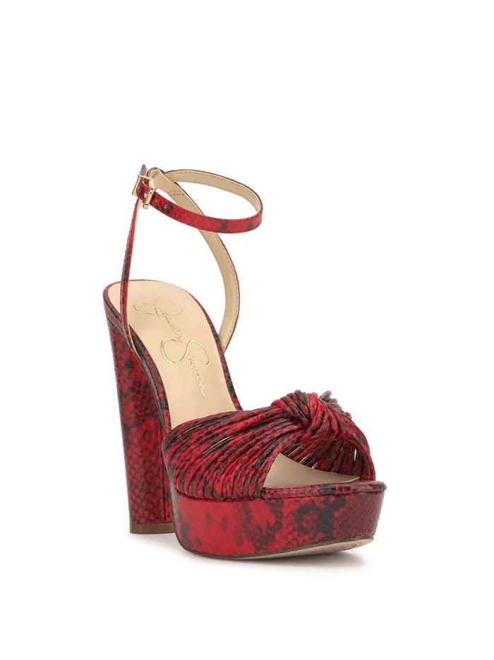 Women Platforms Jessica Simpson Immie Platform Sandal In Red Snake