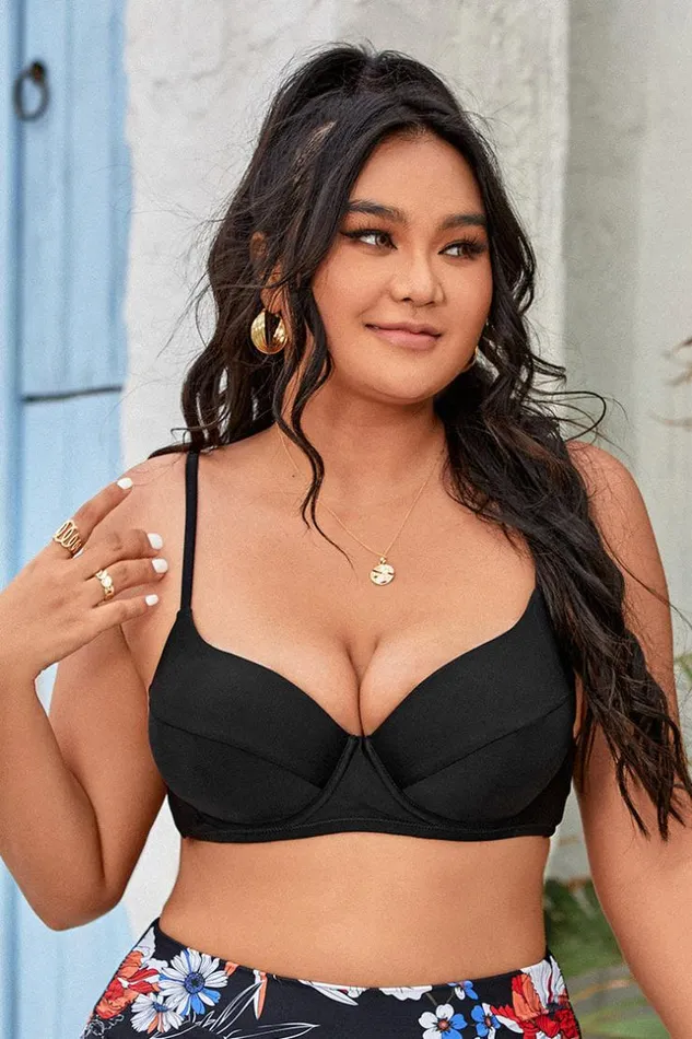 Women Plus Size and Curve Bikinis Cupshe Elizabeth Laceup Back Plus Size Bikini Top Black Women Plus Size and Curve Bikinis Cupshe Elizabeth Laceup Back Plus Size Bikini Top Black