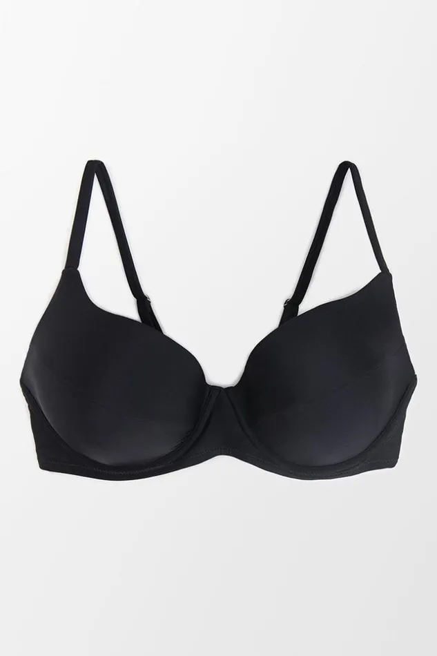 Women Plus Size and Curve Bikinis Cupshe Elizabeth Laceup Back Plus Size Bikini Top Black