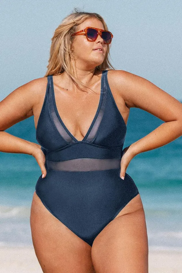 Women Plus Size and Curve Swimsuits Cupshe Omniscient Navy Solid Wrap Front Plus Size One Piece Swimsuit Blue Women Plus Size and Curve Swimsuits Cupshe Omniscient Navy Solid Wrap Front Plus Size One Piece Swimsuit Blue