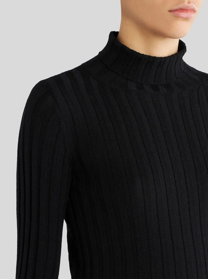 Women Polo Neck Wool Jumper Etro Knitwear