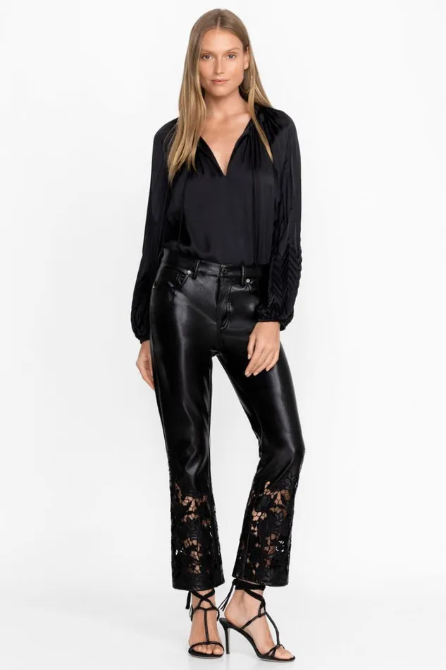 Women Portia Vegan Leather Pant Black Johnny Was Bottoms