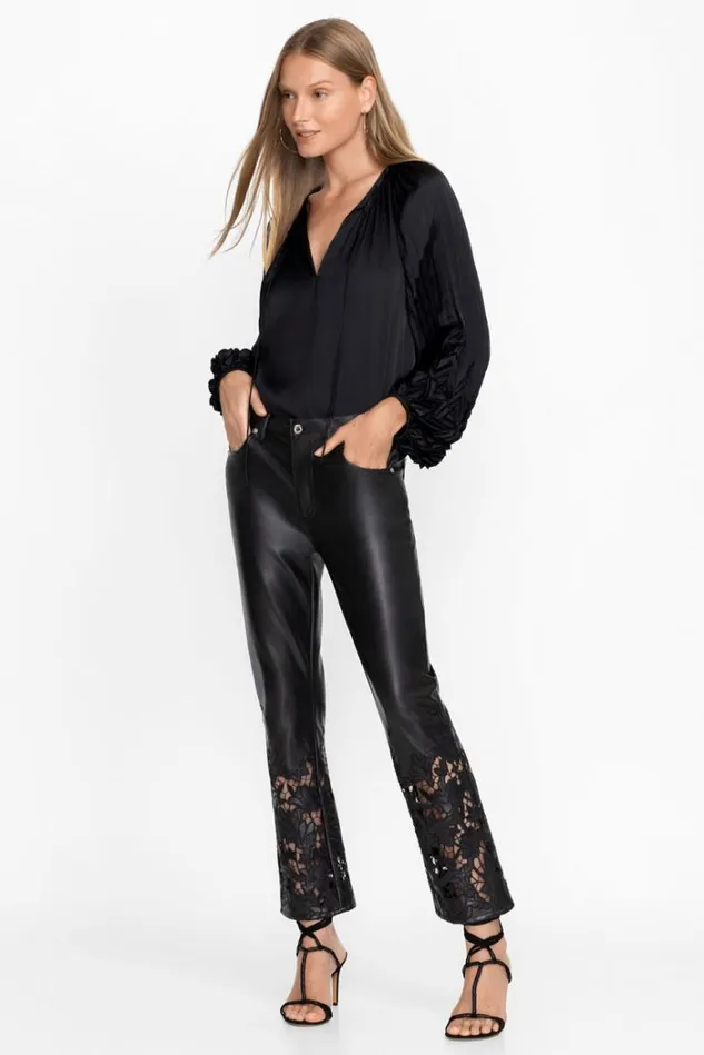 Women Portia Vegan Leather Pant Black Johnny Was Bottoms Women Portia Vegan Leather Pant Black Johnny Was Bottoms
