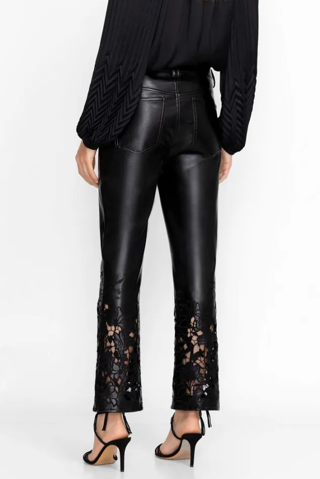 Women Portia Vegan Leather Pant Black Johnny Was Bottoms Women Portia Vegan Leather Pant Black Johnny Was Bottoms