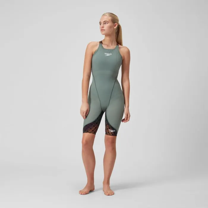 Women Racing Suits Speedo Women039s Fastskin LZR Ignite Kneeskin GreenBlack