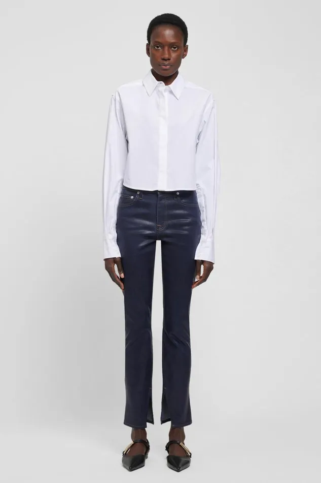 Women Rae Denim Coated Indigo Jonathan Simkhai Pants and Bottoms