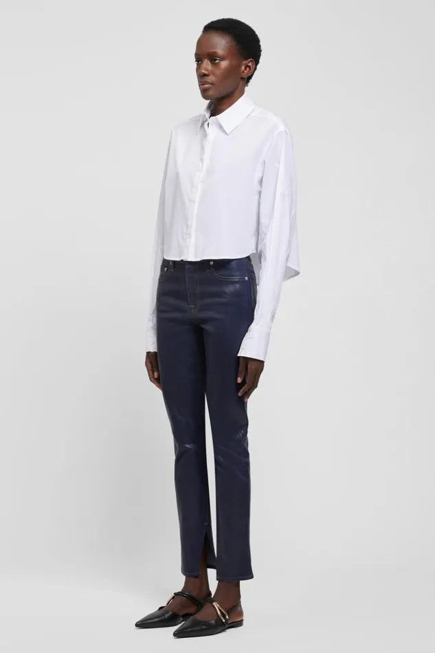 Women Rae Denim Coated Indigo Jonathan Simkhai Pants and Bottoms
