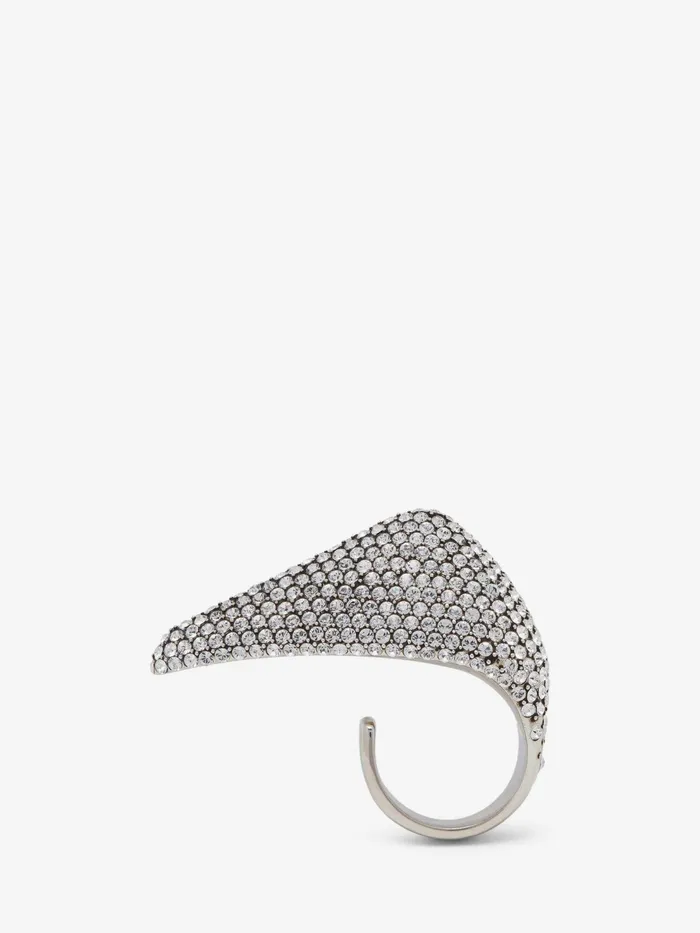 Women Rings Alexander McQueen Jewelled Claw Ring Antique Silver
