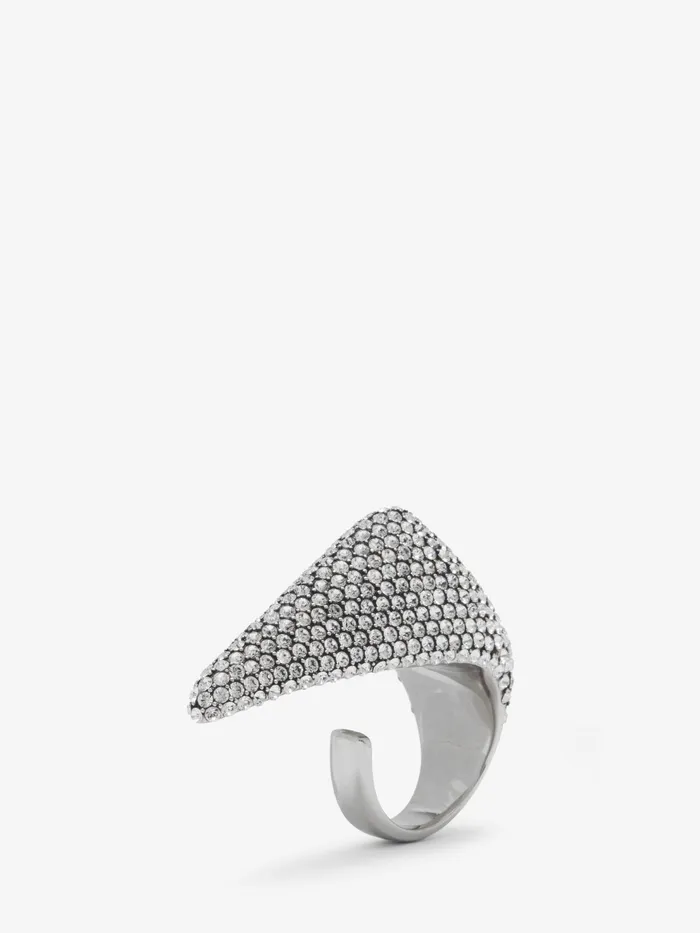 Women Rings Alexander McQueen Jewelled Claw Ring Antique Silver