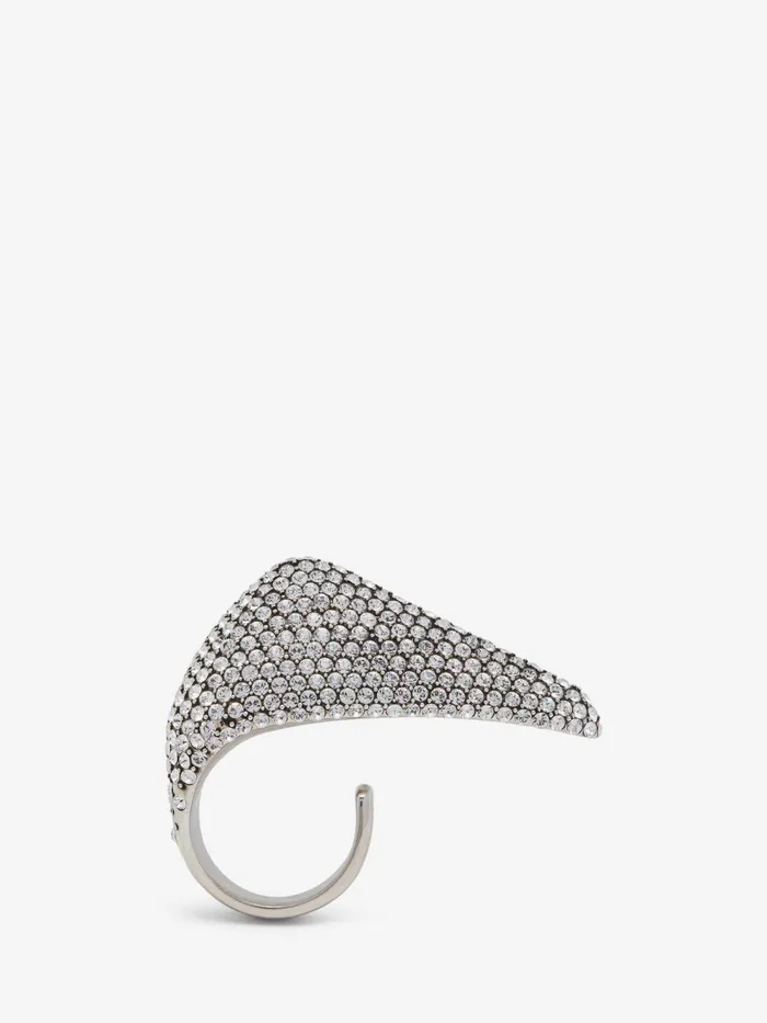 Women Rings Alexander McQueen Jewelled Claw Ring Antique Silver