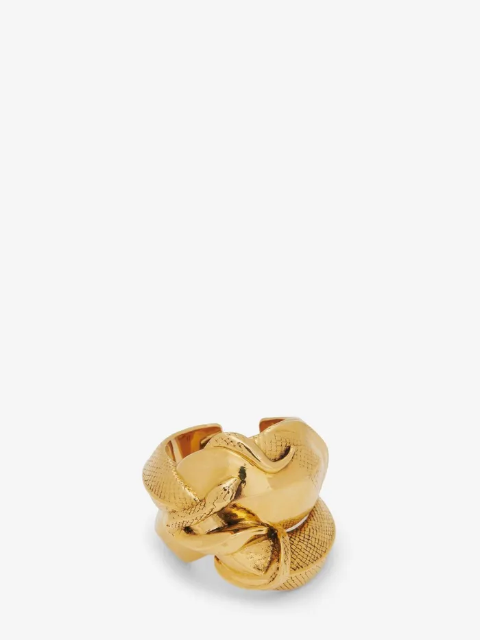 Women Rings Alexander McQueen Snake Ring Antique Gold