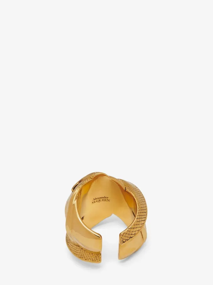 Women Rings Alexander McQueen Snake Ring Antique Gold