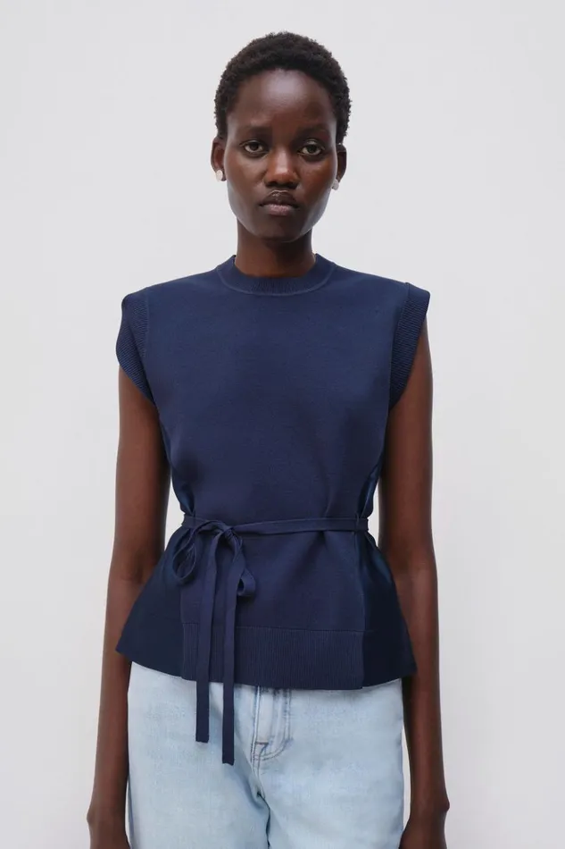 Women Rosalia Top Midnight Jonathan Simkhai Knitwear