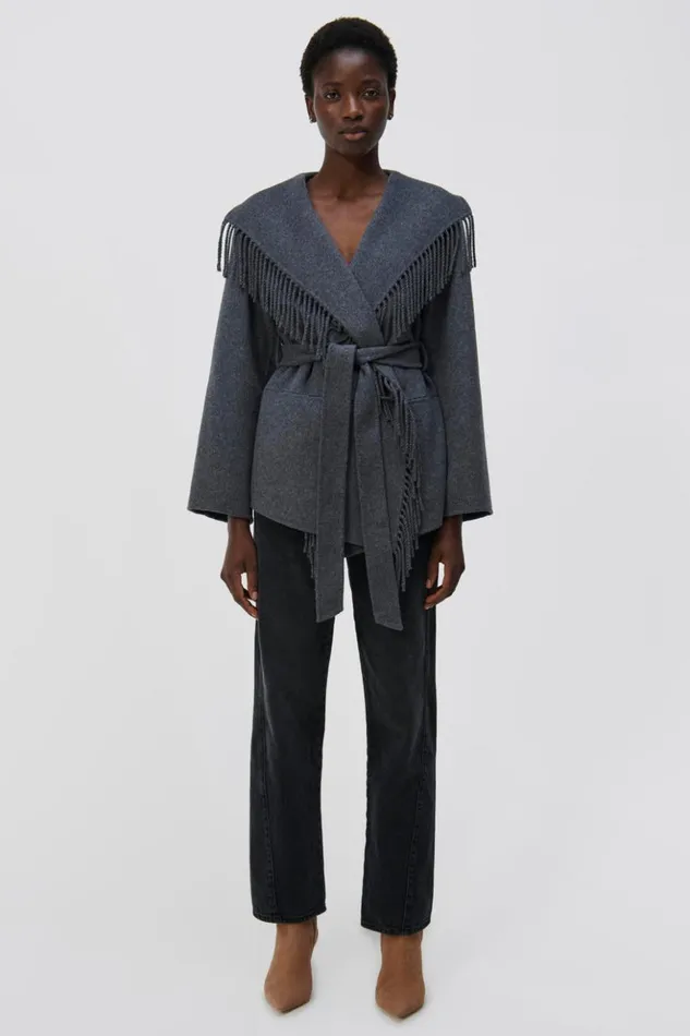 Women Rowen Jacket Grey Melange Jonathan Simkhai Jackets and Coats