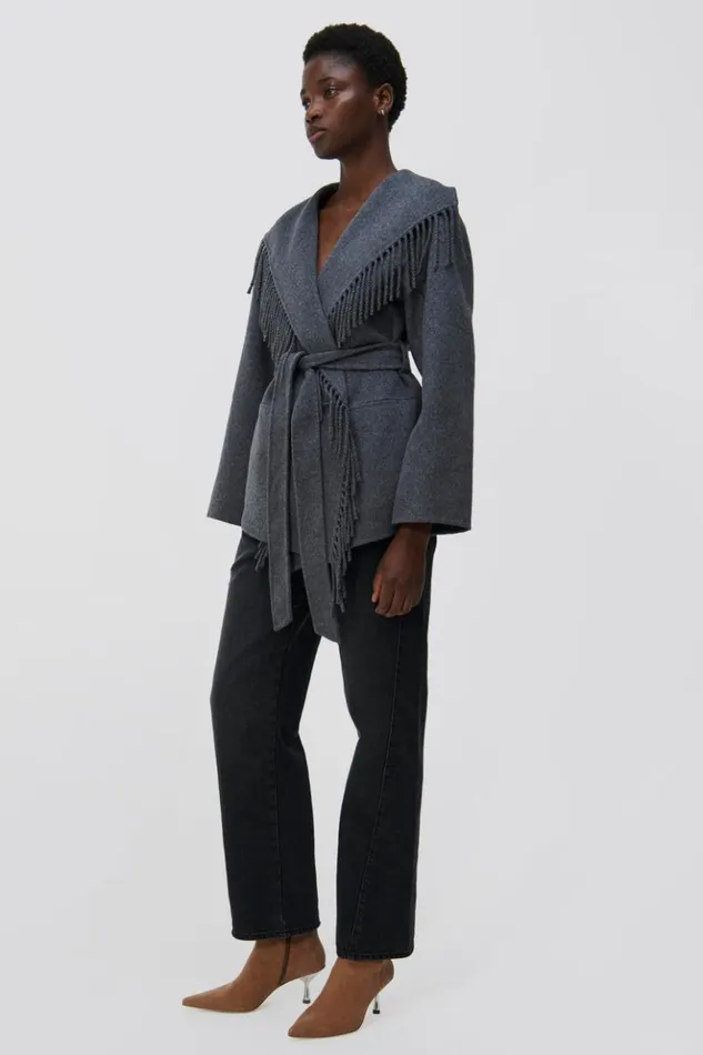 Women Rowen Jacket Grey Melange Jonathan Simkhai Jackets and Coats