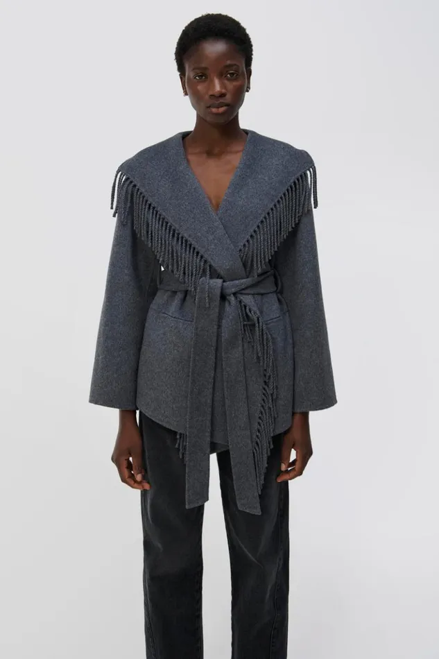 Women Rowen Jacket Grey Melange Jonathan Simkhai Jackets and Coats