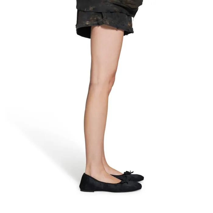 Women Sandals and Mules Balenciaga Leopold Ballerina In Black