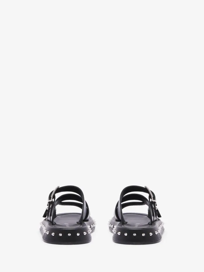 Women Sandals And Slides Alexander McQueen Buckle Slide Blacksilver