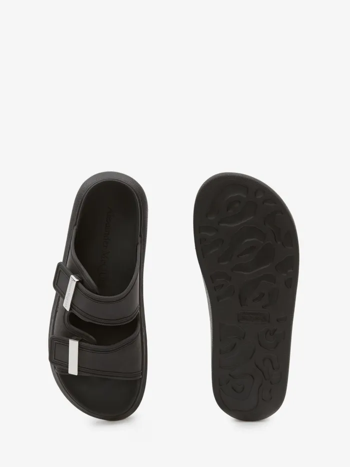 Women Sandals And Slides Alexander McQueen Hybrid Slide Blacksilver