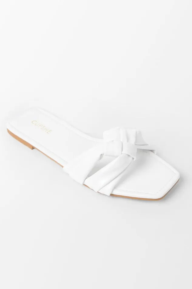 Women Sandals Cupshe Nikka White Weave True To Size Sandals White