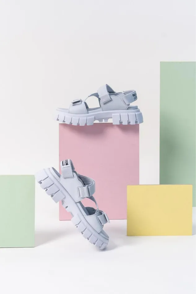 Women Sandals PALLADIUM REVOLT SANDAL MONO Blue Art Women Sandals PALLADIUM REVOLT SANDAL MONO Blue Art