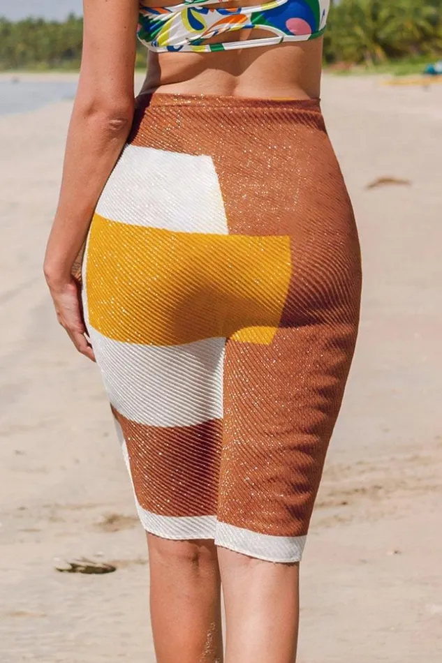 Women Sarong and Skirts Cupshe Laguna Beach Geometric Print Tie Waist Sarong Multicolor