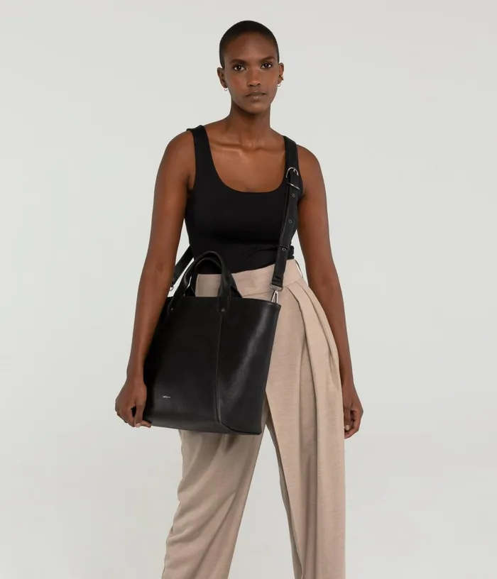 Women Selen Large Vegan Tote Bag 8211 Vintage Black Matt and Nat Totes
