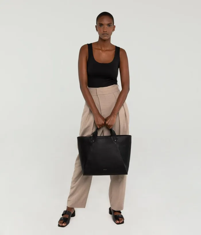 Women Selen Large Vegan Tote Bag 8211 Vintage Black Matt and Nat Totes