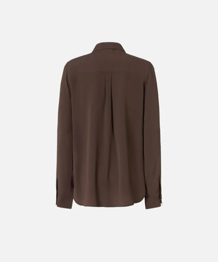 Women Shirts And Blouses Pinko Shirt In Silkblend Crepe De Chine Brownafrica Earth Women Shirts And Blouses Pinko Shirt In Silkblend Crepe De Chine Brownafrica Earth