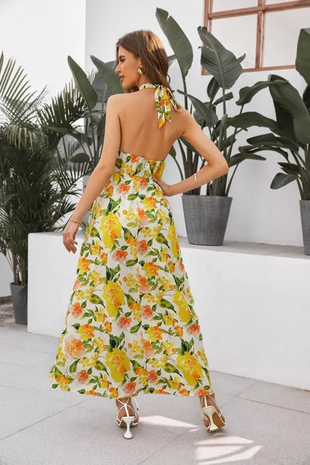 Women Short Dresses Cupshe Carlene Round Neck Elastic Waist AShape Dress Multicolor