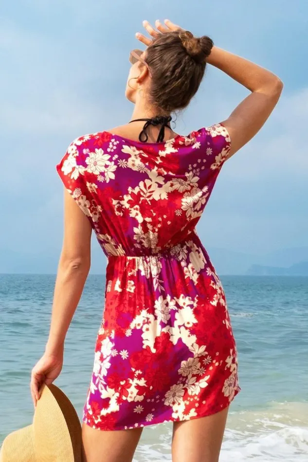 Women Short Dresses Cupshe Gianna Floral Vneck Sleeveless Dress Multicolor