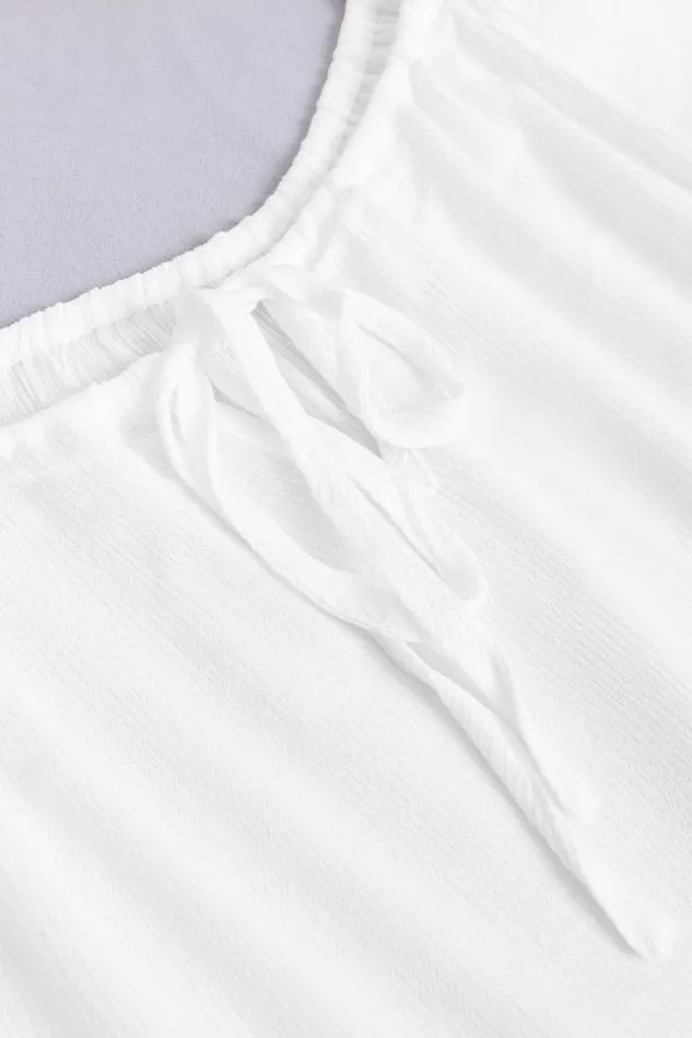 Women Short Dresses Cupshe Paloma White Off Shoulder Drawstring Dress White
