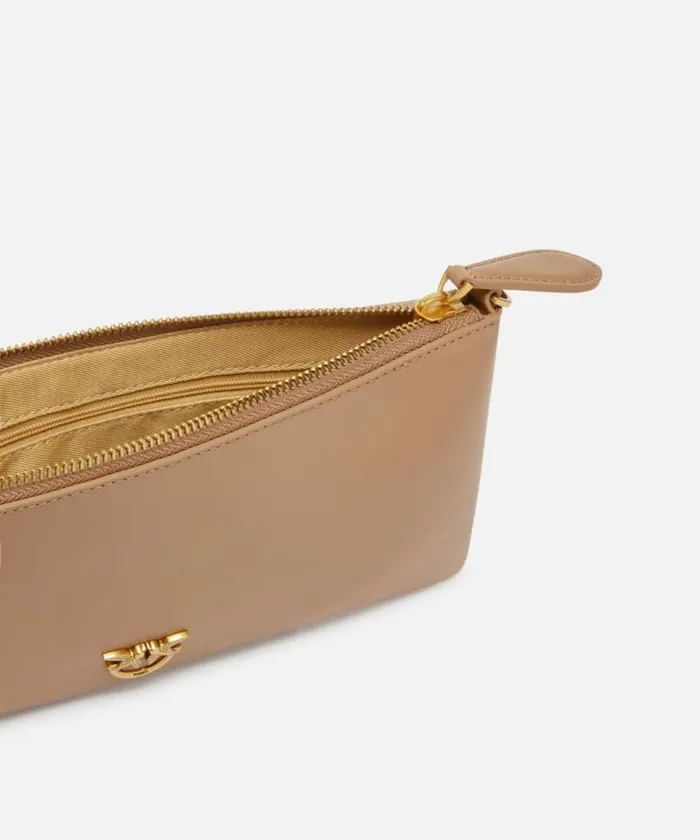 Women Shoulder Bags Pinko Horizontal Flat Bag In Leather Ginger Biscuitantique Gold Women Shoulder Bags Pinko Horizontal Flat Bag In Leather Ginger Biscuitantique Gold