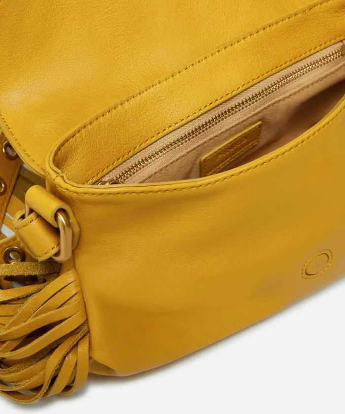 Women Shoulder Bags Pinko Jolene Mini Shoulder Bag With Long Fringing China Yellowantiquegold Women Shoulder Bags Pinko Jolene Mini Shoulder Bag With Long Fringing China Yellowantiquegold